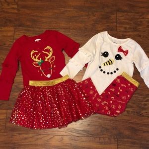 4pc girls Christmas outfit